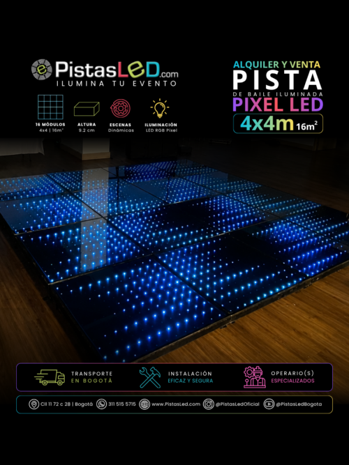 Alquiler de Pista de Baile Pixel LED 4×4 | 16 m²