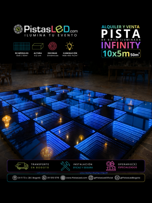 Alquiler de Pista de Baile Infinity LED 10×5 | 50m²