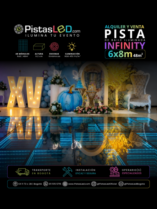 Alquiler de Pista de Baile Infinity LED 6×8 | 48m²