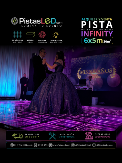 Alquiler de Pista de Baile Infinity LED 6×5 | 30 m²